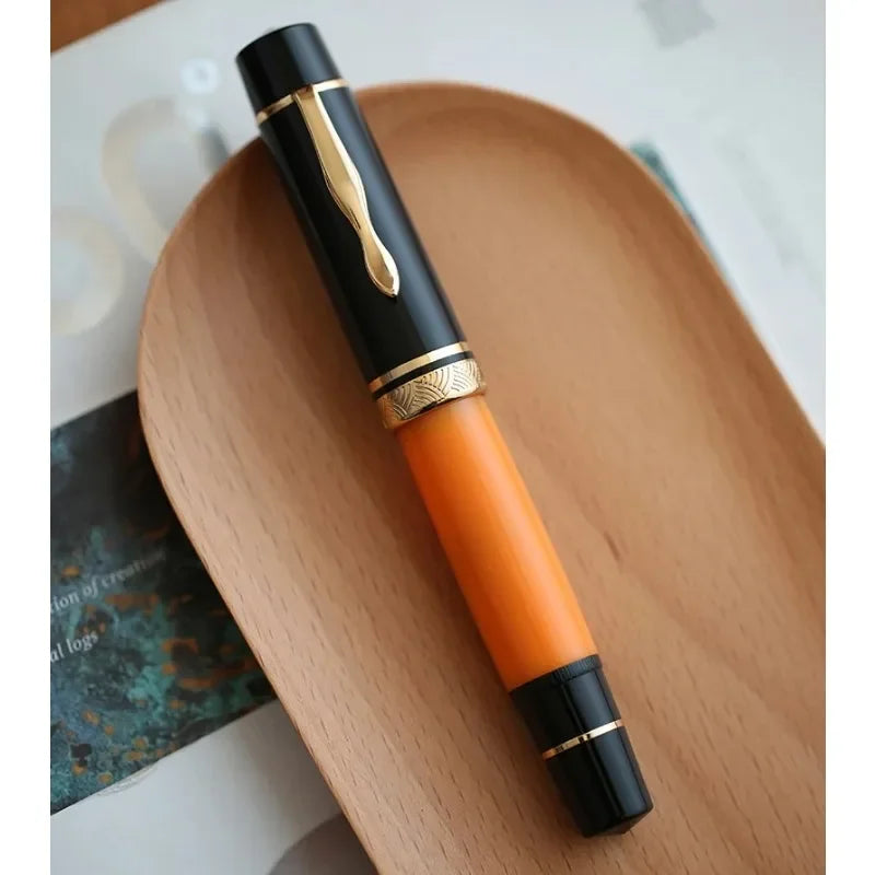 MAJOHN P139 Fountain Pen Retro Large Piston Fine Nib 0.5mm Fashion Writing Rubber Tongue All-copper Piston Luxury Office Pens