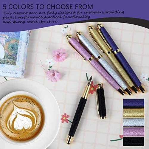 fountain pen-Multiple color styles with rhinestonediamond inlay and frosted finish Cute pens Luxury pen Office pens Best pen se